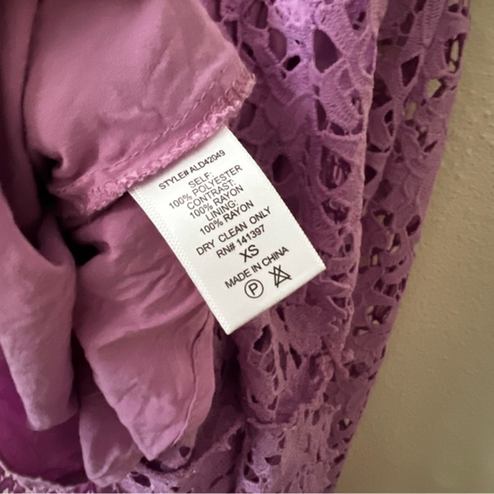 ASTR Orchid Purple Floral Lace A-Line Midi Dress - Picture 9 of 11
